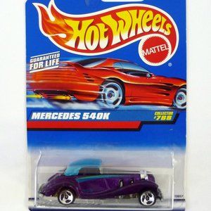 Hot Wheels Mercedes 540K #788 Purple Die-Cast Car on Red Card 1998